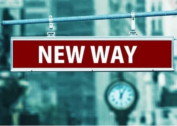 cartello con "new way"