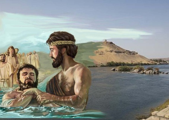 Giovanni battezza nel fiume