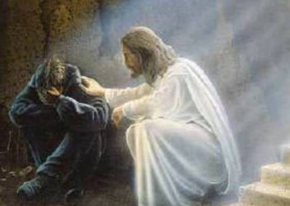 Gesù consola persona abbattuta