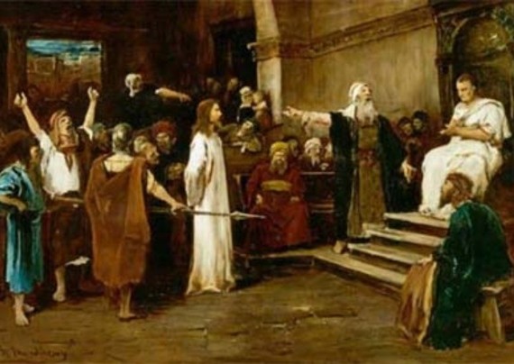 Dipinto che raffigura il Cristo davanti a Pilato