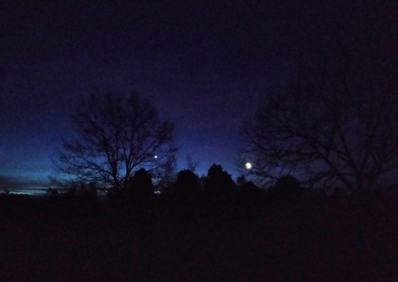 luna e stella prima dell'alba